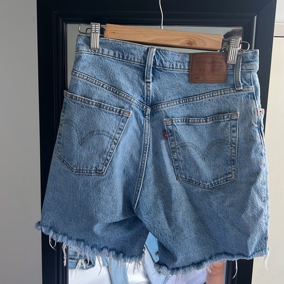 Blue Levi High Rise Denim Shorts - Picture 3 of 5